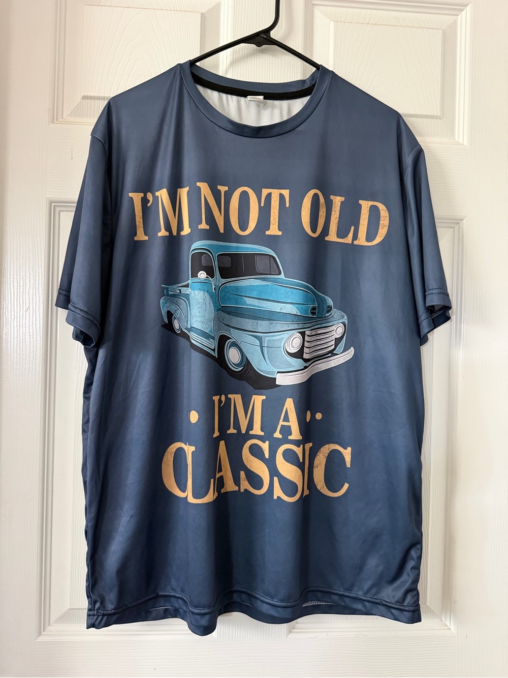Men's Blue Classic Graphic Tee with Vintage Truck